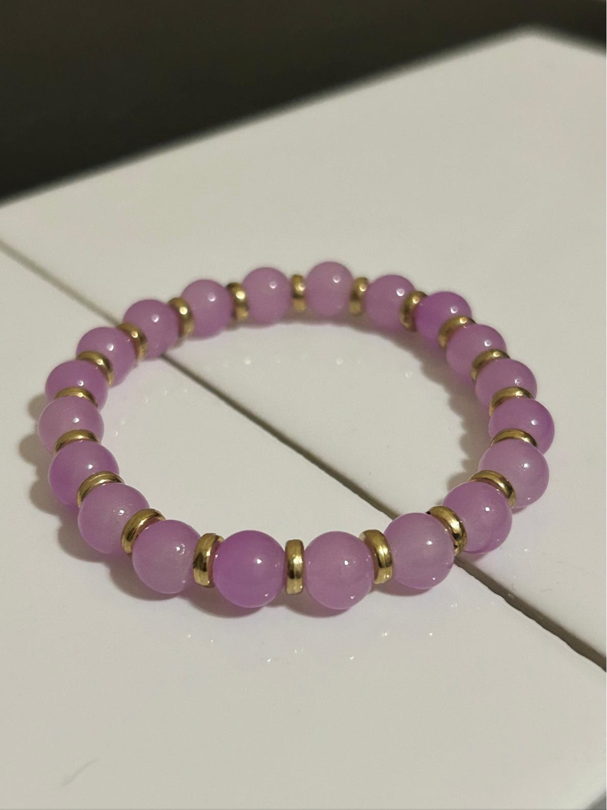 Glass bead Bracelets with Silver Intervals