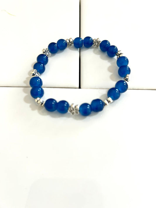 Bracelet with Silver Flower Intervals