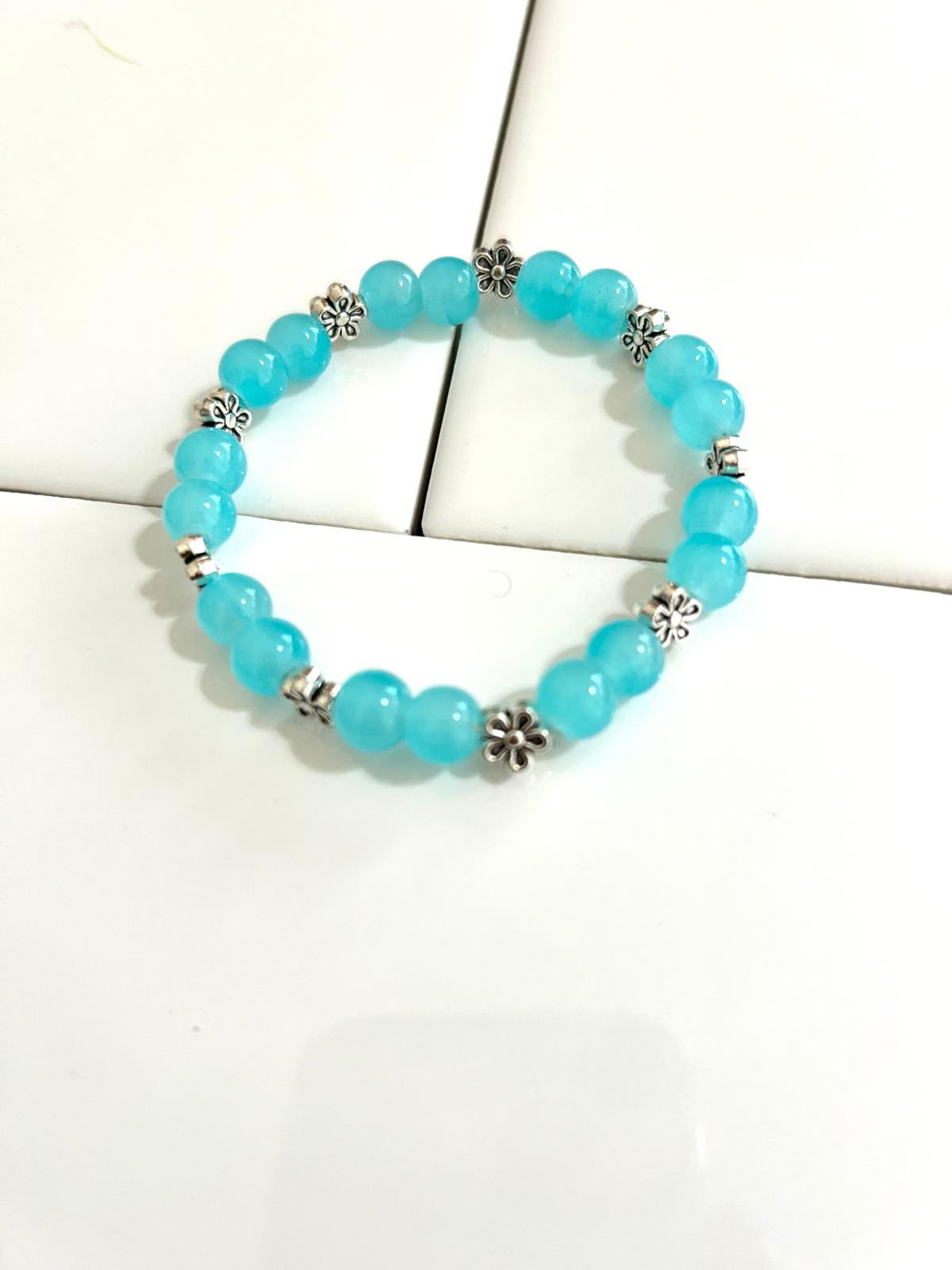 Bracelet with Silver Flower Intervals