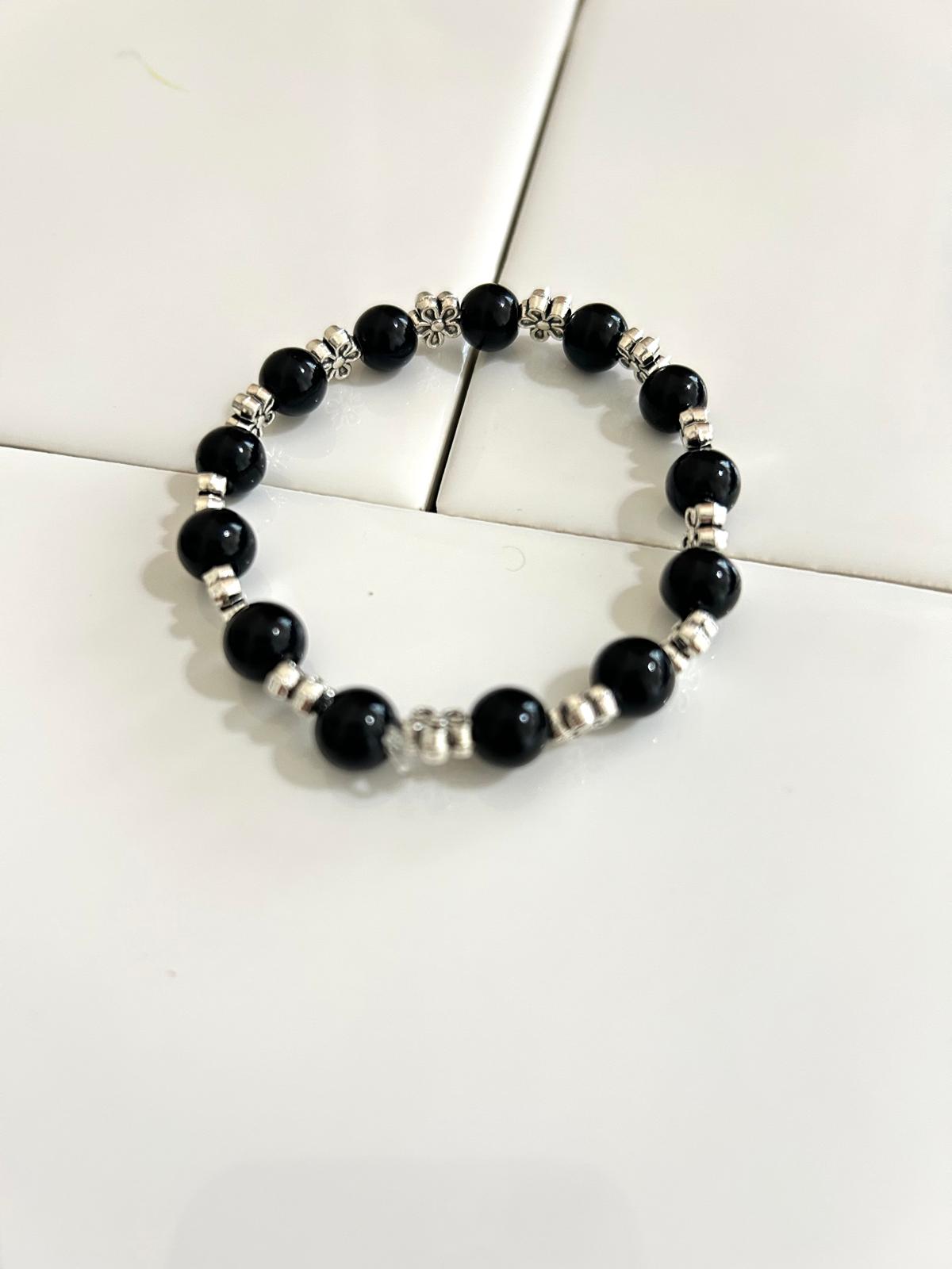 Bracelet with Silver Flower Intervals