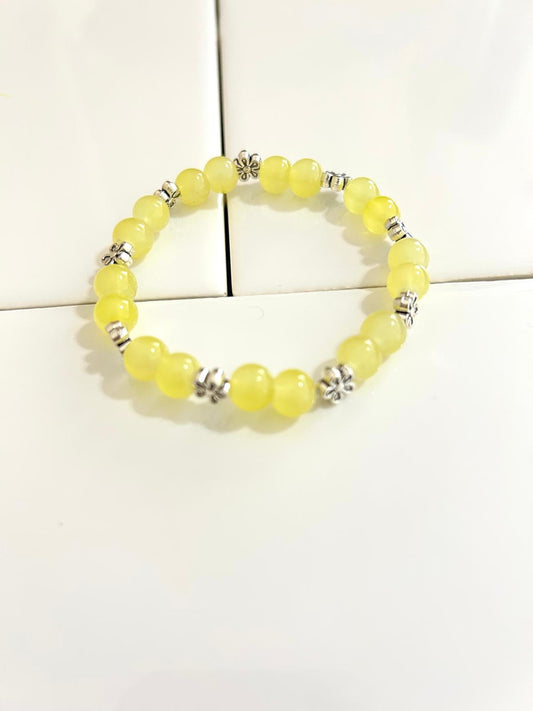 Bracelet with Silver Flower Intervals