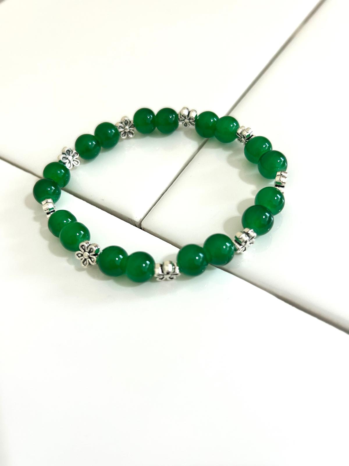 Bracelet with Silver Flower Intervals