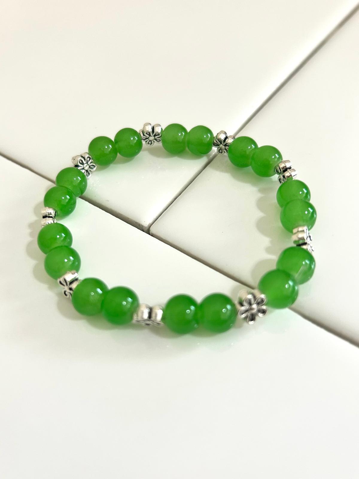 Bracelet with Silver Flower Intervals